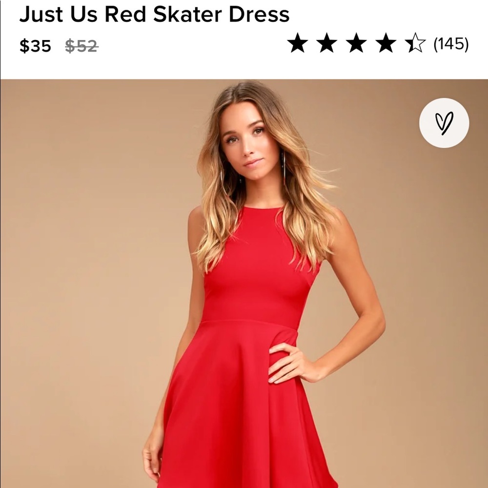 Lulus Just Us Red Skater Dress XS